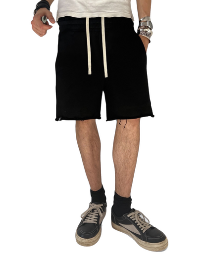 DOUBLE-WAISTED SHORTS BLACK