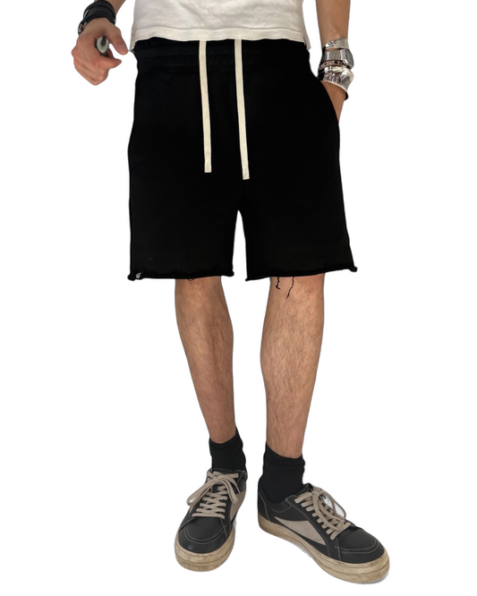 DOUBLE-WAISTED SHORTS BLACK