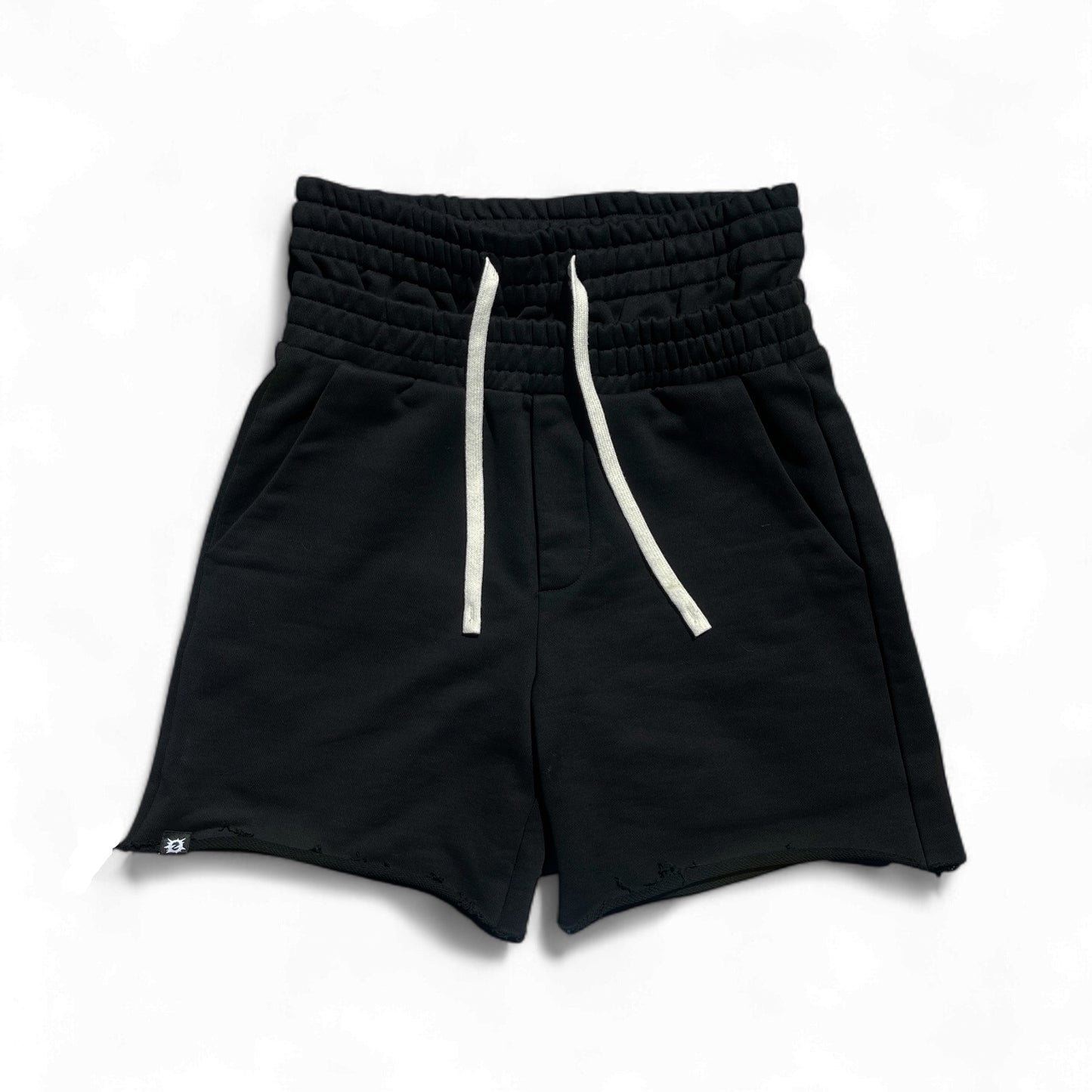 DOUBLE-WAISTED SHORTS BLACK