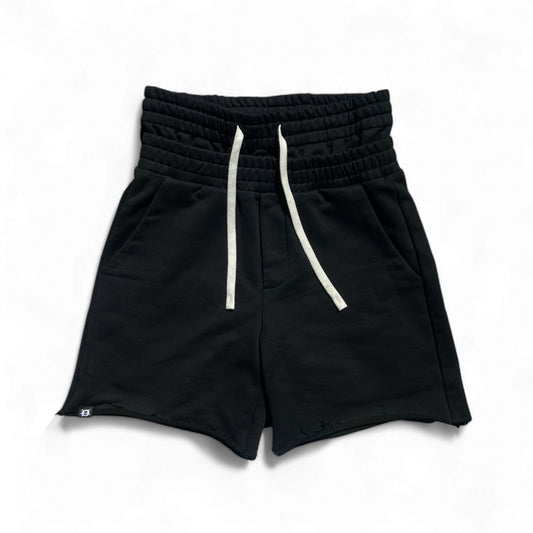 DOUBLE-WAISTED SHORTS BLACK