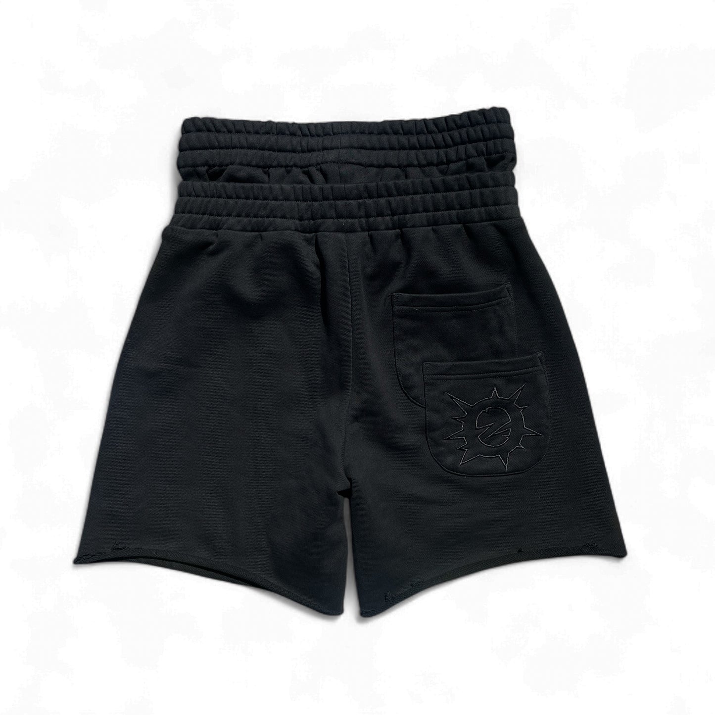 DOUBLE-WAISTED SHORTS BLACK